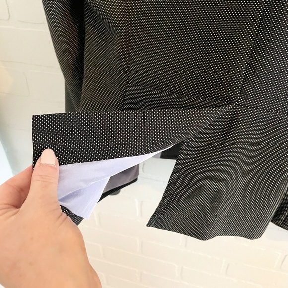 MaxMara Women’s Blazer Wool Polka dot 2 buttons Lined Black White Sz M - Picture 14 of 15
